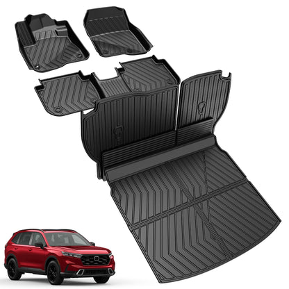 Vehicle mat — AOMSAZTO floor mats for Honda CR-V 2023-2026 with back seat protector and cargo liner