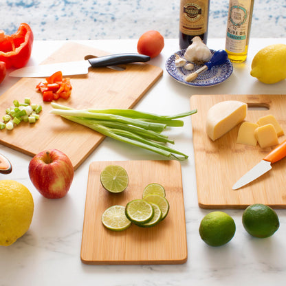 Bamboo cutting board set — Three sizes, reversible design by Totally Bamboo