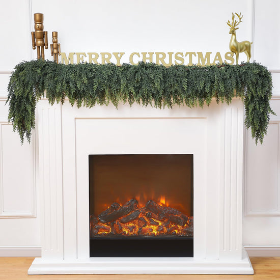 Waydress Christmas cedar garland - thick and lush artificial pine needle decoration for winter home decor
