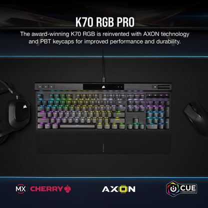 Corsair K70 RGB mechanical keyboard — USB passthrough and media controls