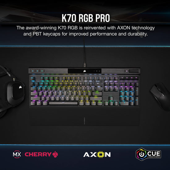 Corsair K70 RGB mechanical keyboard — USB passthrough and media controls