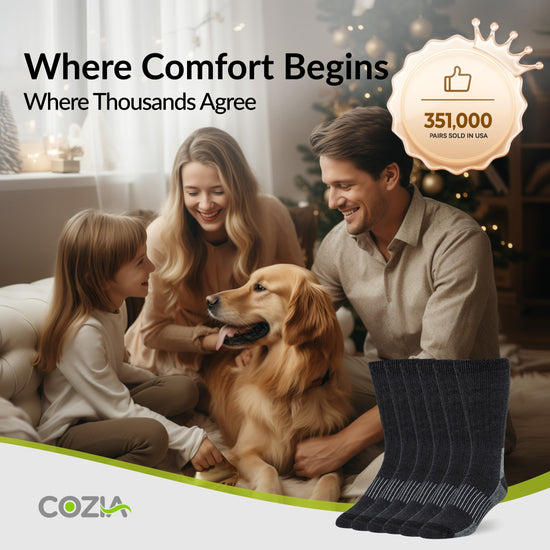 Cozia merino wool socks — warm thermal socks for men and women