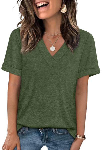 Wiholl shirt — Casual summer V neck short sleeve design 2026