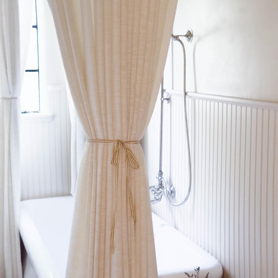 Curtain — Customizable blackout pleated header linen drapes by TWOPAGES