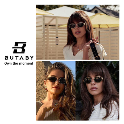 Butaby retro oval sunglasses — classic style with UV400 protection