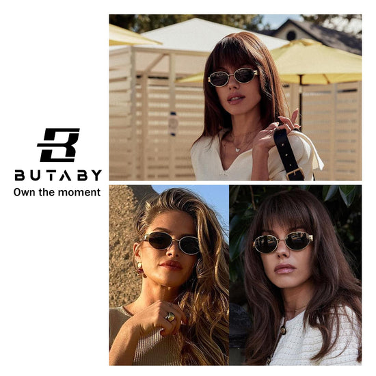 Butaby retro oval sunglasses — classic style with UV400 protection