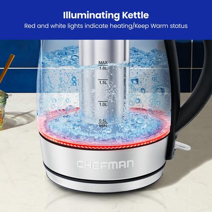Chefman electric kettle — fast boiling technology
