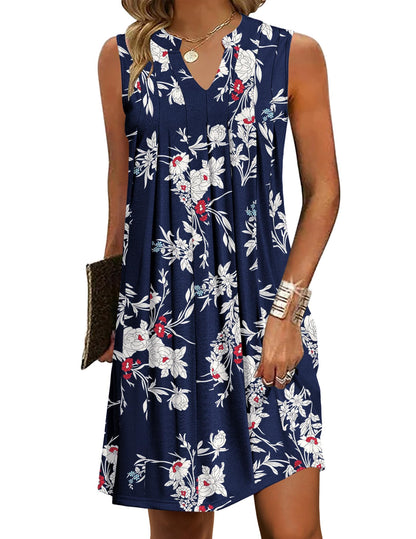 Hotouch dress - Casual A-line with pockets and V neck design
