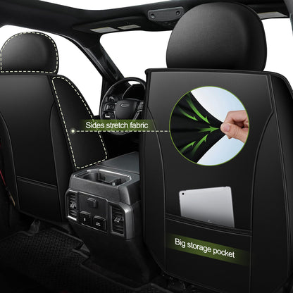 AOMSAZTO truck seat covers — waterproof faux leather for Chevrolet Silverado 2007-2026