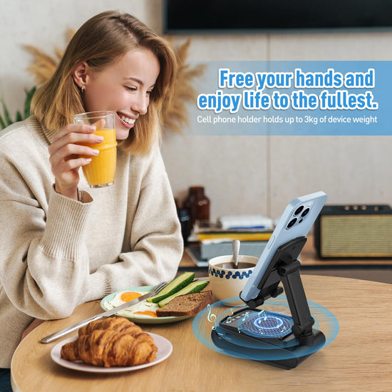 Speakers — Wireless Bluetooth speaker with cell phone stand for men gifts