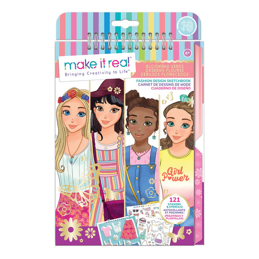 Make It Real fashion design sketchbook — city style coloring book for girls