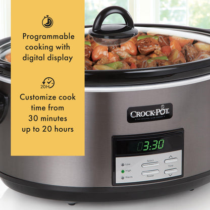 Slow cooker — Programmable stainless steel design by Crock-Pot 1500 oval model