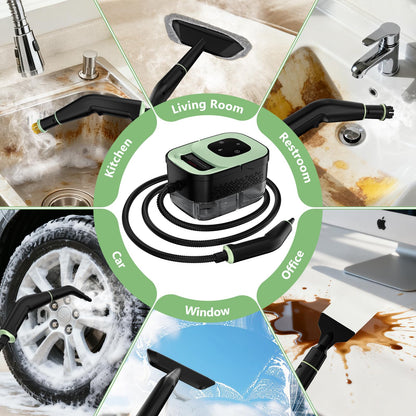 Steam cleaner — Portable handheld steamer with 16 accessories and 6 adjustable levels