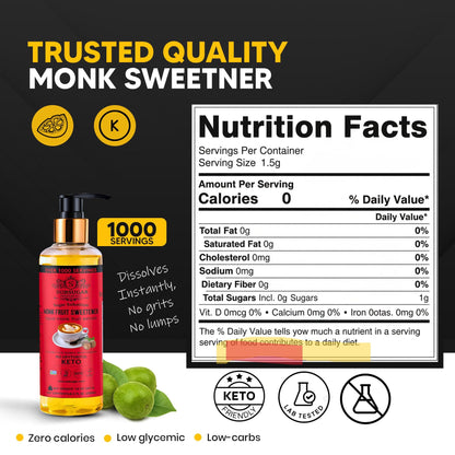 SubSugar monk fruit drops — Pure liquid sweetener, zero calorie, sugar-free, non-GMO, kosher