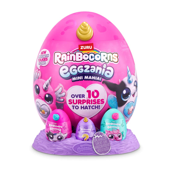 Toy figure — Rainbocorns Eggzania plush surprise with animal soft toy by ZURU