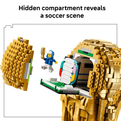 LEGO building block set — FIFA World Cup trophy with 2026 minifigure