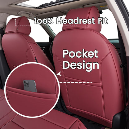 HKZ vehicle seat cover — Custom fit leather seat protector for Honda Civic 4 door sedan 2022-2026