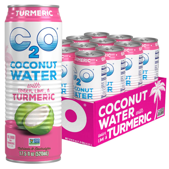 Coconut water — refreshing drink in cans.