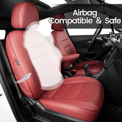 HKZ vehicle seat covers — Custom fit burgundy leather for Buick Encore 2013-2022