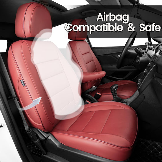 HKZ vehicle seat covers — Custom fit burgundy leather for Buick Encore 2013-2022