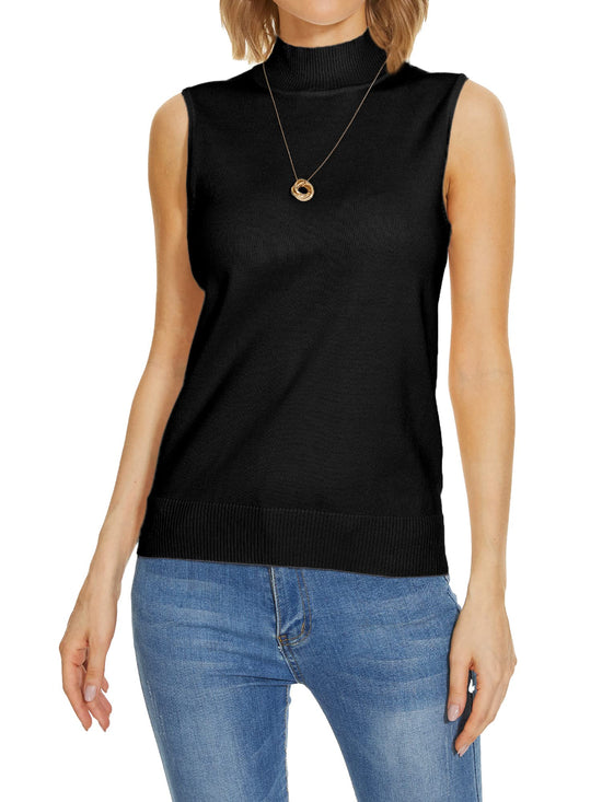 INKOFF sweater — sleeveless mock neck turtleneck knit top for women
