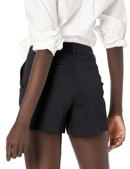 Shorts — Mid-rise slim-fit design in khaki color by Amazon Essentials