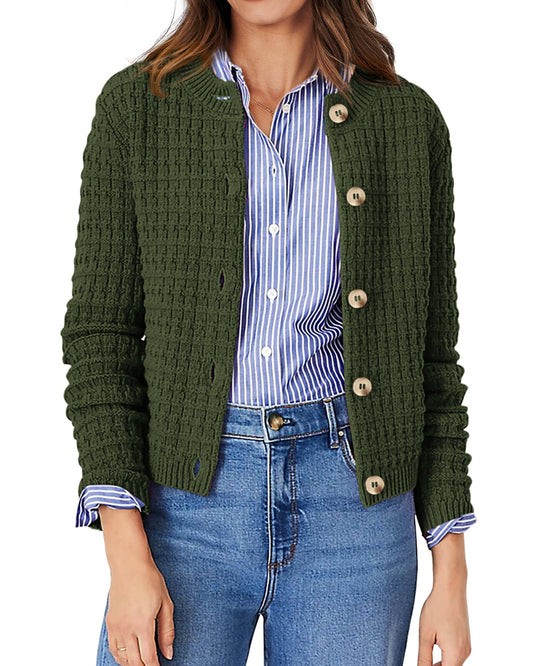 PRETTYGARDEN women's knit cardigan sweater - trendy open front design