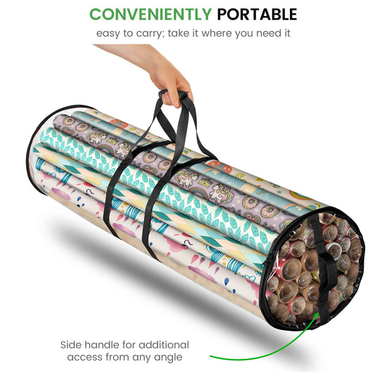 ZOBER storage bag — breathable fabric and waterproof design for wrapping paper