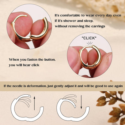BESTEEL hoop earrings set - 14K gold plated and silver plated options available