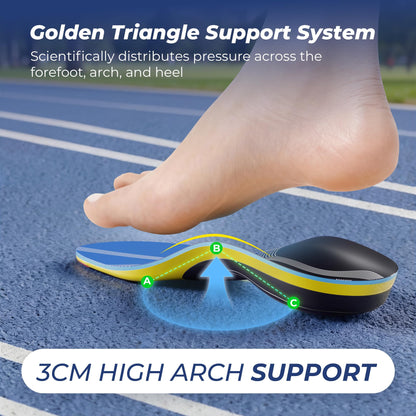 Professional Heavy Duty Support Pain Relief Orthotics - Over 230+ lbs Plantar Fasciitis Medium Arch Support Insoles for Women and Men, Flat Feet Orthotic Insert, Work Boot Shoe Insole