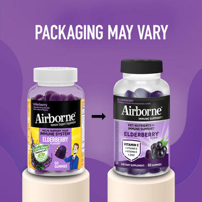 Nutritional supplement — Airborne elderberry with zinc and vitamin C gummies for adults