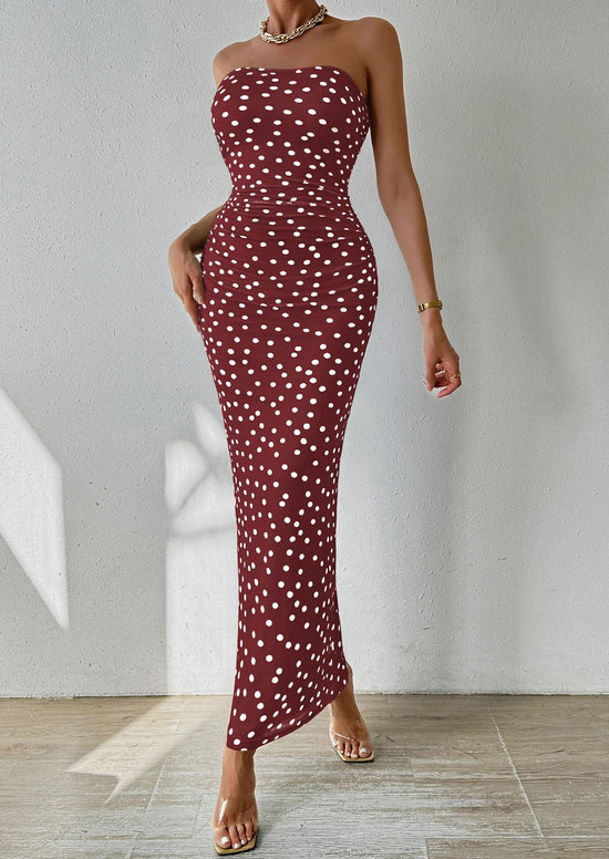 PRETTYGARDEN dress — strapless floral maxi for summer weddings and parties