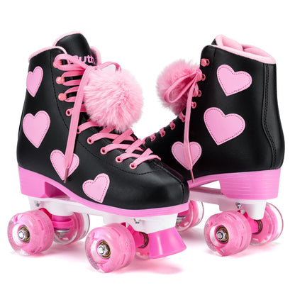 Ruthfot roller skates — Classic design with light up wheels and heart pattern