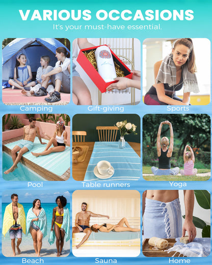 Antfuny Turkish beach towel - 1 to 6 pack options available