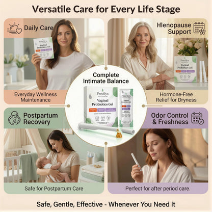 Precilyx Vaginal Probiotics Intimate Care Gel for Women with Boric Acid Odor Control,Itch Relief & pH Balance Hormone-Free | BV & Yeast Infection Care | Dryness Moisturizer,7 Pre-Filled Applicators
