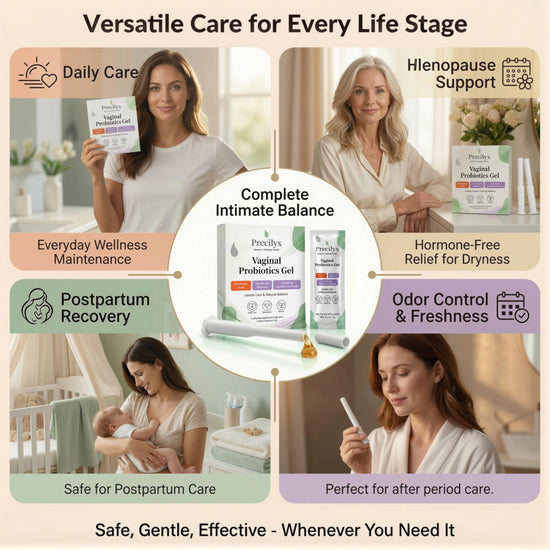 Precilyx Vaginal Probiotics Intimate Care Gel for Women with Boric Acid Odor Control,Itch Relief & pH Balance Hormone-Free | BV & Yeast Infection Care | Dryness Moisturizer,7 Pre-Filled Applicators