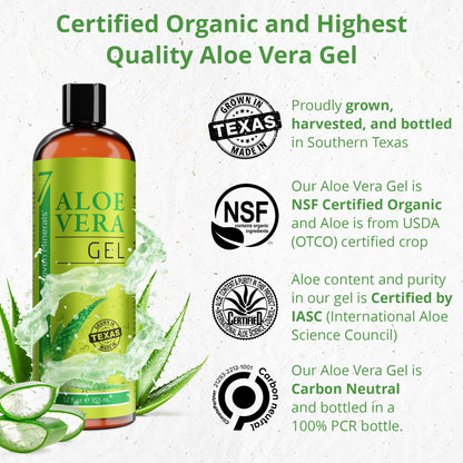 Skin moisturizer — Organic aloe vera gel from freshly cut 100% pure aloe