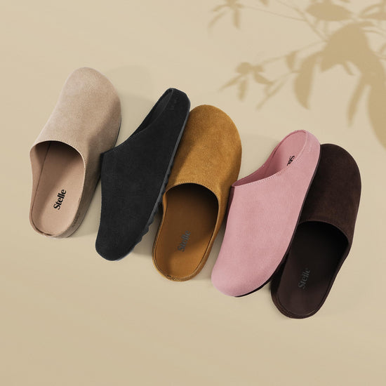 Stelle clogs - Arch support suede cork footbed sandals