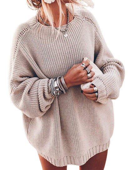 Sweater — Women's oversized batwing sleeve mock neck pullover by Ugerlov