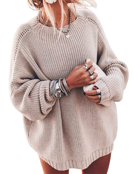 Sweater — Women's oversized batwing sleeve mock neck pullover by Ugerlov
