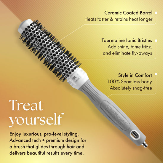 Olivia Garden Ceramic + Ion round thermal hair brush — professional blowout brush for thick hair