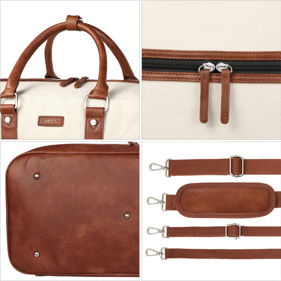 Duffel bag — Large canvas travel bag with shoe compartment, 3 pieces set