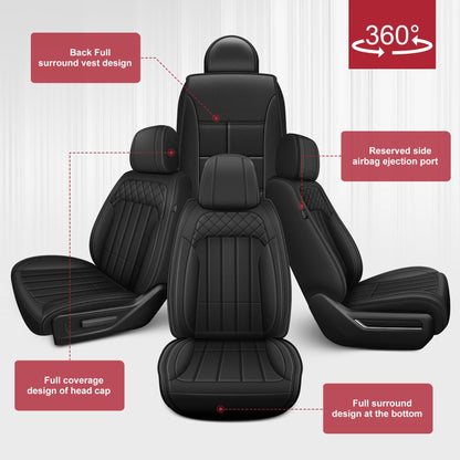 AOMSAZTO vehicle seat cover set for Dodge RAM 2002-2025 5 seat truck crew cab with curved bench