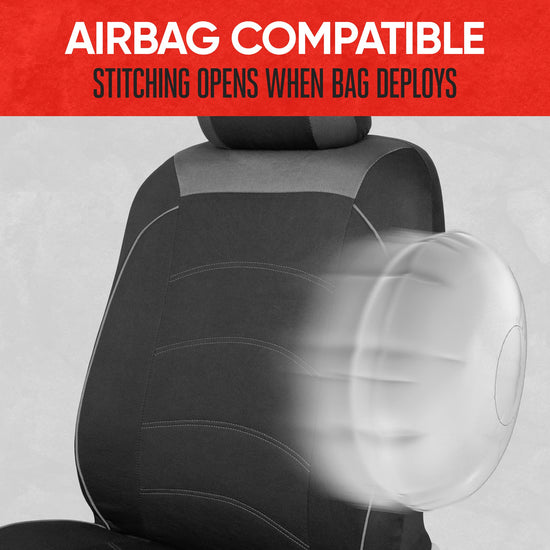 Vehicle seat cover — Premium black cloth for front seats with removable headrests
