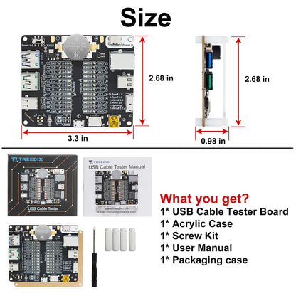 Electric circuit testing device — Treedix USB cable checker for Type-C and Micro connectors