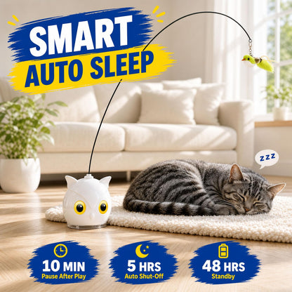 Interactive cat toy — Automatic flying bird with suction base and USB recharge