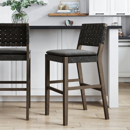 Stool seating — Nathan James mid-century modern leather design