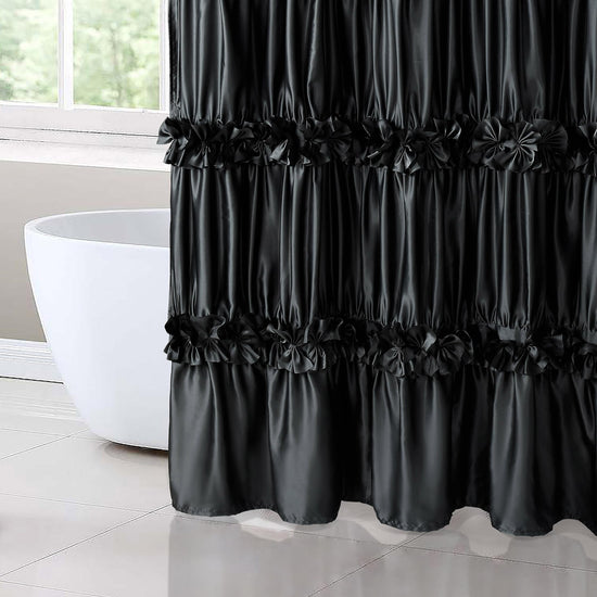 Curtain — Ruffled design for bathroom by Homechoice Decor 72 x 72