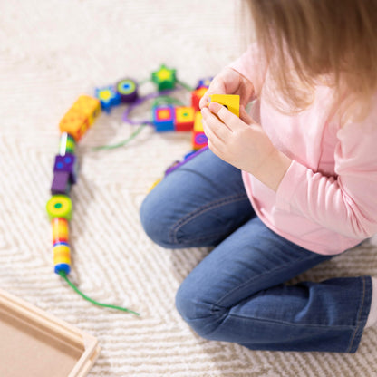 Melissa & Doug lacing beads - 27 wooden beads with 2 laces for fun activity