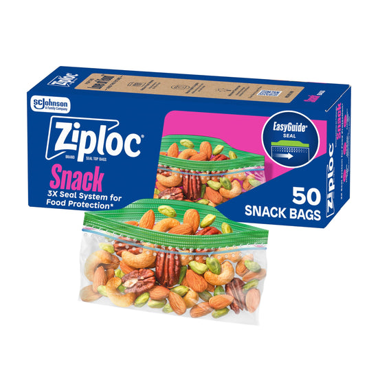 Food storage bag — Ziploc snack bags with EasyGuide texture